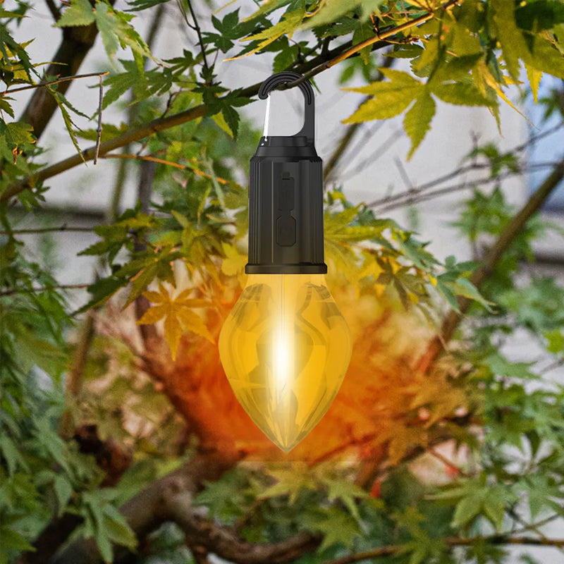 Nytt utomhuscamping hängande lampa med Type-C-laddning i retrostil