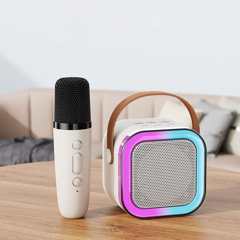 Mini karaokemaskin med trådlösa mikrofoner