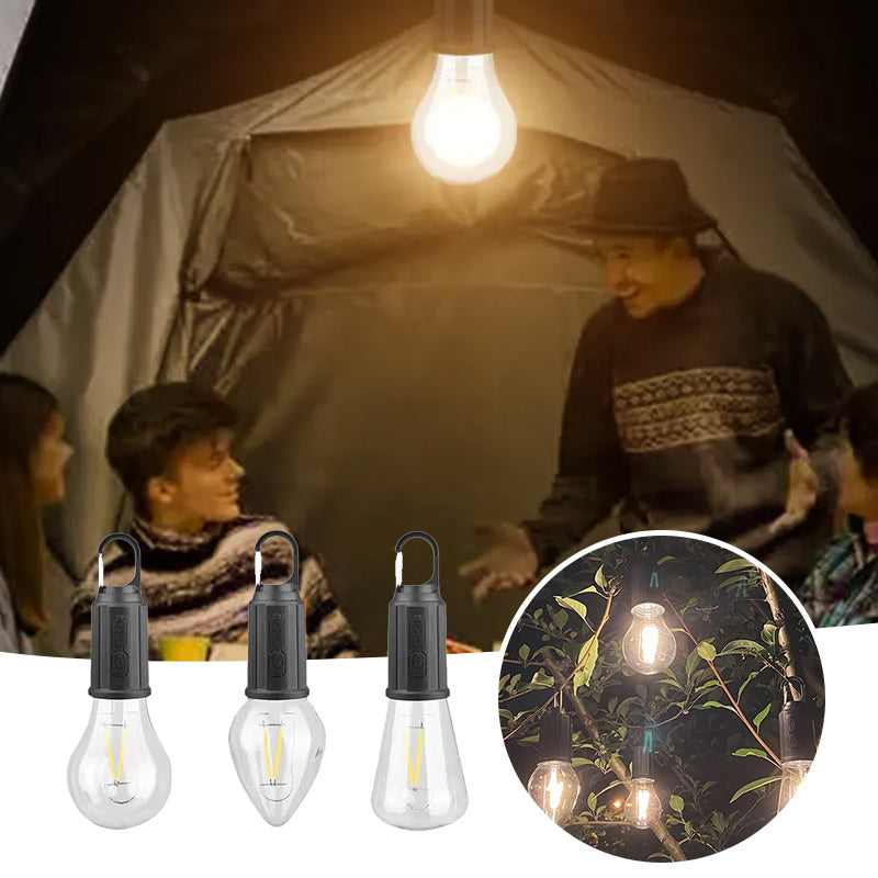 Nytt utomhuscamping hängande lampa med Type-C-laddning i retrostil