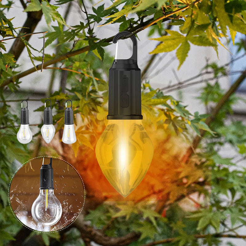 Nytt utomhuscamping hängande lampa med Type-C-laddning i retrostil