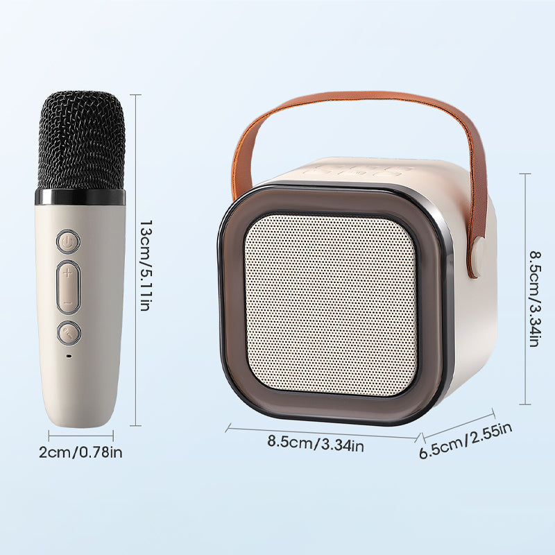 Mini karaokemaskin med trådlösa mikrofoner
