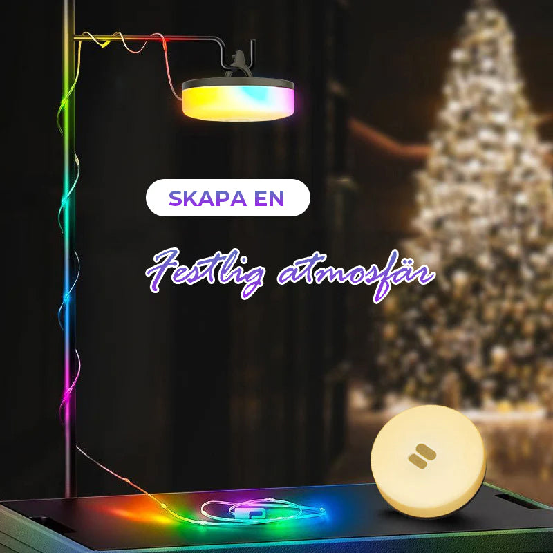 Utomhusvattentät, portabel och hopfällbar ljusslinga