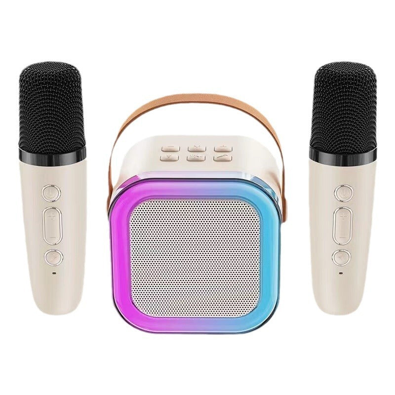 Mini karaokemaskin med trådlösa mikrofoner
