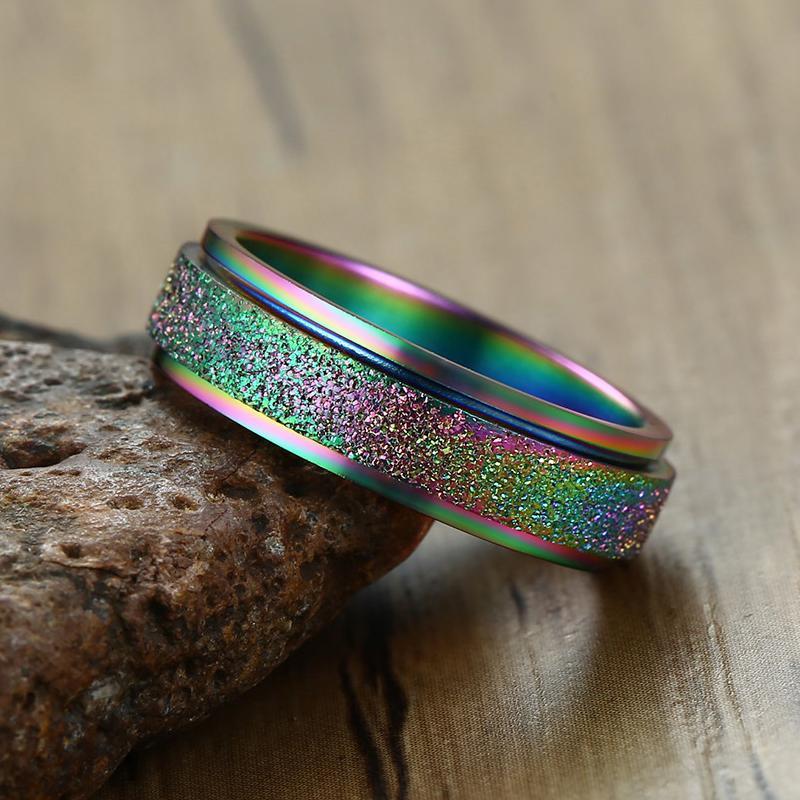 Sandblästrad Roterande Fidget Ring