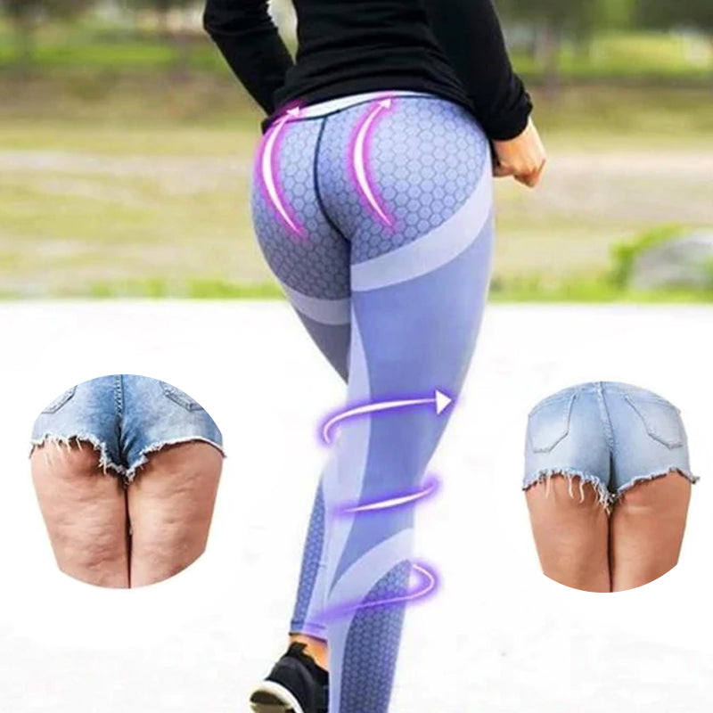 Dina yogabyxor med hög midja geometriskt tryck