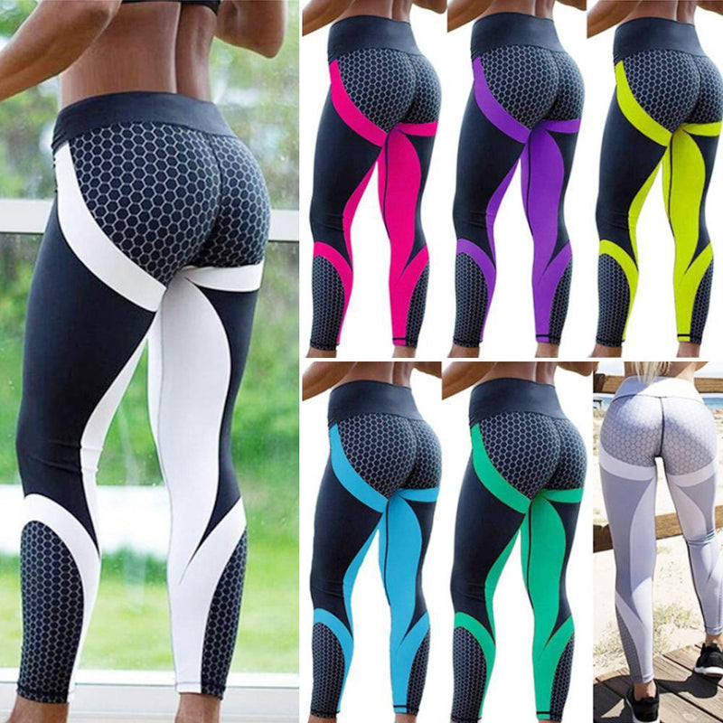 Dina yogabyxor med hög midja geometriskt tryck