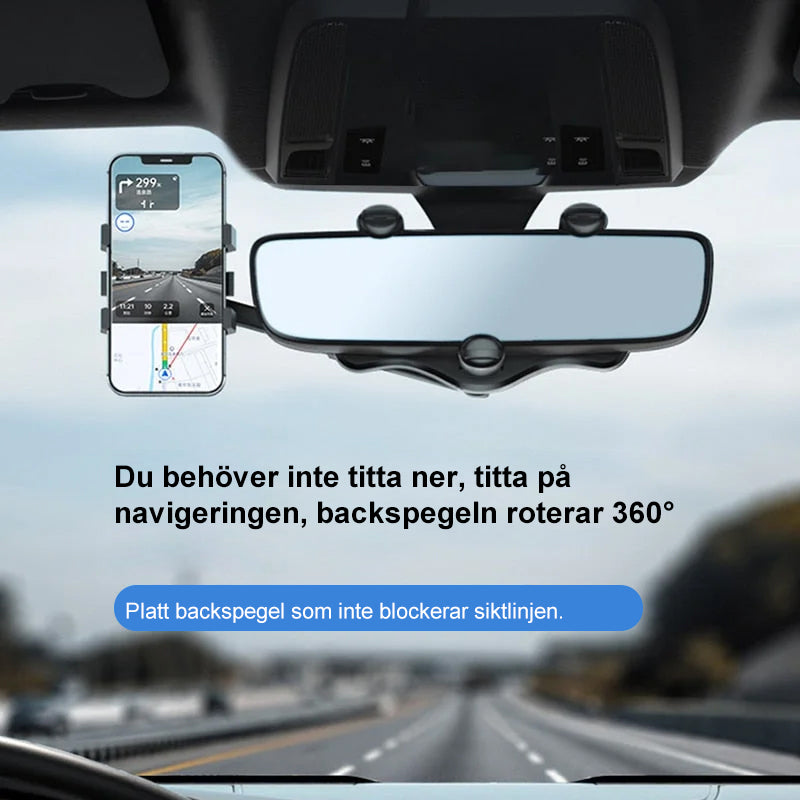 Multifunktionell 360° Bil Bakspegel Telefonhållare