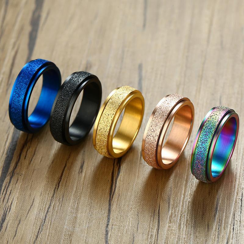 Sandblästrad Roterande Fidget Ring