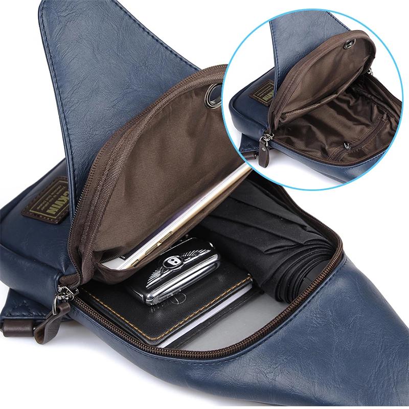 En axel crossbody-läder Bröstväska