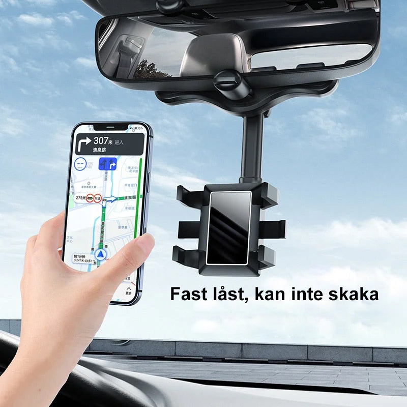 Multifunktionell 360° Bil Bakspegel Telefonhållare