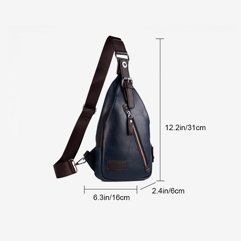 En axel crossbody-läder Bröstväska