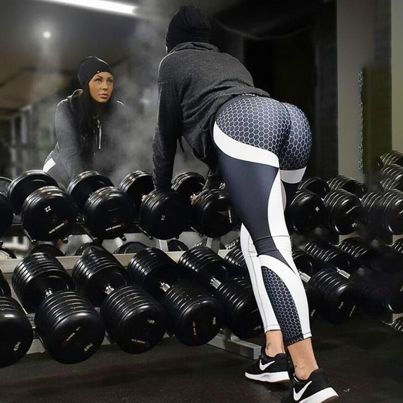 Dina yogabyxor med hög midja geometriskt tryck