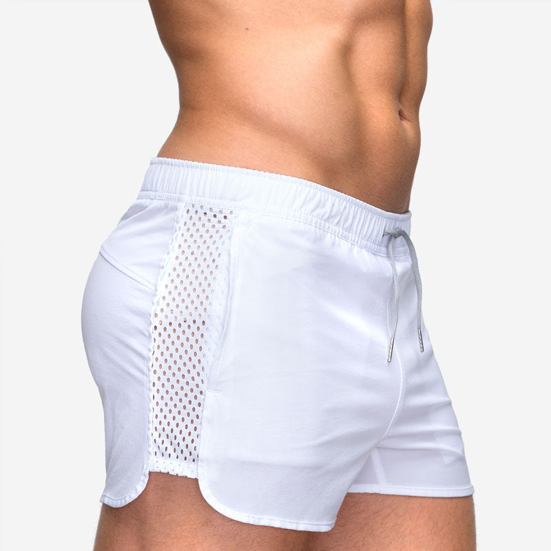Mäns andningsbara sommarstrandshorts i nät
